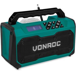 Jobsite radio 20V - fm, bluetooth & usb - Bass reflex port speakers - Excl. battery and quick charger - Vonroc