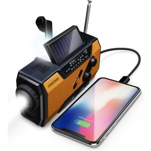 ZVD 2000mAh Emergency Weather Radio (Model A1) - Solar/Crank/Battery Powered Portable Battery Charger with am/fm, led Flashlight, sos Alarm for Hiking