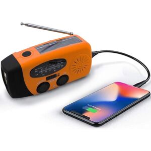 CYSLMUK Emergency Solar Weather Radio, Earthquake Kit, Hand Crank, Self-Powered, am/fm/wb, Hand Crank Survival Radio, led Flashlight, 2000mAh Power Bank for