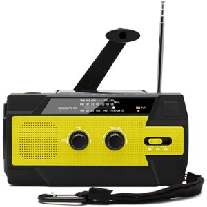 Cyslmuk - Portable Hand Crank Solar Radio Rechargeable Dynamo Radio with am/fm/wb Built-in 4000mAh Rechargeable Battery 4 Modes led Flashlight sos
