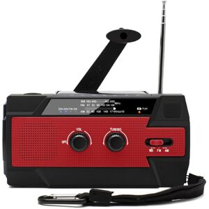 Cyslmuk - Portable Hand Crank Solar Radio Rechargeable Dynamo Radio with am/fm/wb Built-in 4000mAh Rechargeable Battery 4 Modes led Flashlight sos