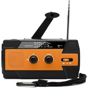 Cyslmuk - Portable Hand Crank Solar Radio Rechargeable Dynamo Radio with am/fm/wb Built-in 4000mAh Rechargeable Battery 4 Modes led Flashlight sos