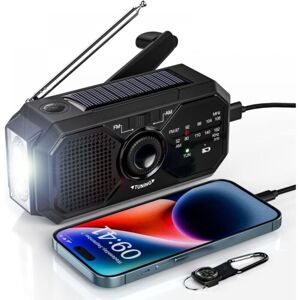 Cyslmuk - Portable Radio Hand Crank Solar Radio Survival am/fm Dynamo Radio usb-c 2500mAh Rechargeable with led Flashlight sos Alarm Compass Small