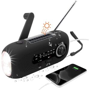 CCYKXA (Black) Portable Solar Radio, Dynamo Radio, Solar Radio with SOS Alarm for Emergency, Small Radio, Waterproof IPX3 Radio, AM/FM Hand Crank CCYKXA (Black) Portable Solar Radio, Dynamo Radio, Solar Radio with SOS Alarm for Emergency, Small Radio, Waterproof IPX3 Radio, AM/FM Hand Crank