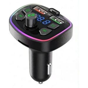 ODIPIE Bluetooth FM car transmitter with bass equalizer, dual USB and Type-C fast charging, CVC noise reduction, 7-color LED, stereo sound, TF/microSD ODIPIE Bluetooth FM car transmitter with bass equalizer, dual USB and Type-C fast charging, CVC noise reduction, 7-color LED, stereo sound, TF/microSD