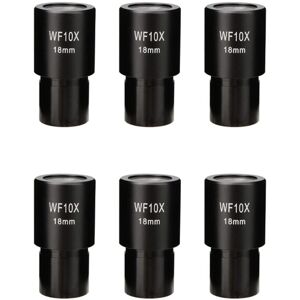 TLILY 6pcs 10X Microscope Eyepiece Wide Angle Optical Lenses Adapter Field 18mm Professional Ocular Lens Standard