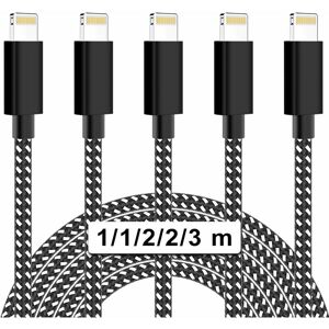 HOOPZI 5 Pack Lightning Nylon Braided Charging Cables for iPhone 11 / 11Pro / 11Pro max / x / xs max / xr / 8/8 plus / 7/7 plus / 6S / 6S plus / 6/6 Plus /