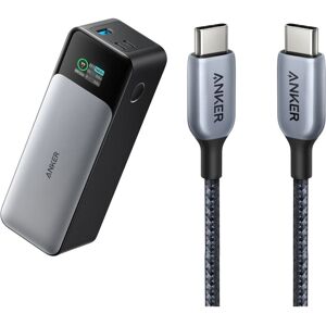 765 usb-c to usb-c Cable (140W Nylon) and 737 Power Bank (PowerCore 24K) Black - Anker