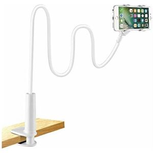 Mobile Phone Holder Gooseneck Stand Universal Holder for iPhone Samsung Huawei Smartphone Tablet 360 ° Rotation (White) - Denuotop