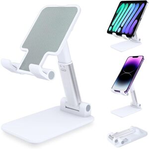 HÉLOISE Phone Stand, Foldable Tablet Stand Mobile Phone Holder for Desktop Compatible with Samsung iPad Mini iPhone All Smartphone Smartphone(White)