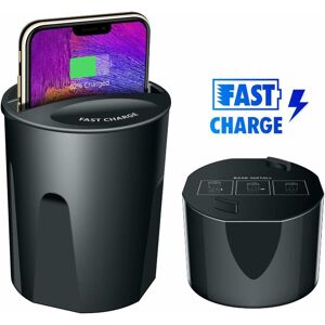 Langray - Wireless Car Charger Cup Holder, 2 in 1 Qi Fast Wireless Car Charger with usb Port Phone Holder Stand Charging Holder for iPhone Samsung