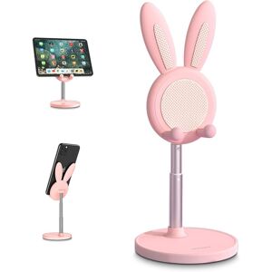 HÉLOISE Rabbit Desktop Phone Holder Height Adjustable Phone Holder Compatible with All Phones, iPhone, Samsung, Pixel, iPad, Tablet (4-10 Inches)