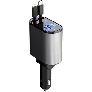 GOTRAYS 60W Retractable Car Charger, 4 in 1 Phone Charger, Fast Charging Cables and 2 usb Port Car Charger Adapter, for iPhone 15/iPad, Galaxy/Google/Huawei GOTRAYS 60W Retractable Car Charger, 4 in 1 Phone Charger, Fast Charging Cables and 2 usb Port Car Charger Adapter, for iPhone 15/iPad, Galaxy/Google/Huawei