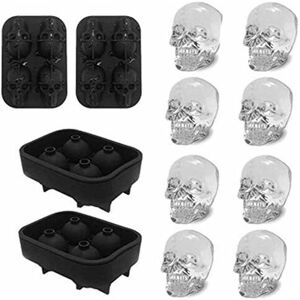 HÉLOISE Skull Ice Cube Mold, 2Pcs Ice Cube Tray, Super Flexible Silicone Ice Cube Tray, 3D Skull Ice Cube Mold for Whiskey, Cocktails and Fruit Drinks