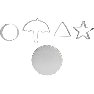STUNACY 5pcs/set Sugar Candy Pie Mold Cutter Stainless Steel Cookies Chocolate Mold For Games Entertainment Silver STUNACY 5pcs/set Sugar Candy Pie Mold Cutter Stainless Steel Cookies Chocolate Mold For Games Entertainment Silver
