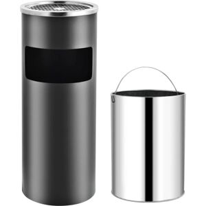 Ashtray Dustbin Hotel 30 l Steel Grey Vidaxl Grey