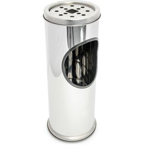 Relaxdays - Standing Ashtray, Stainless Steel Ash Tray, with Bin Container, Garbage, Rubbish, Metal, 37.5 cm Tall, Silver