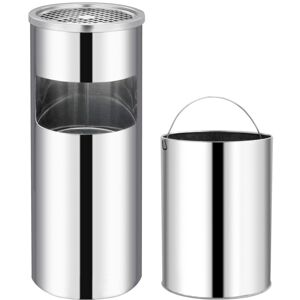Sweiko - Ashtray Dustbin Hotel 30 l Stainless Steel VDTD30844