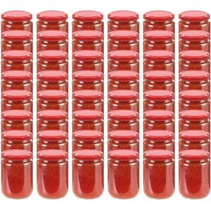 Sweiko - Glass Jam Jars with Red Lid 48 pcs 230 ml VDFF30633UK