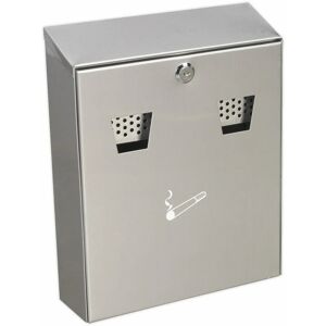 LOOPS Wall Mounted Cigarette Bin - Stainless Steel - Commercial Building Litter Bin