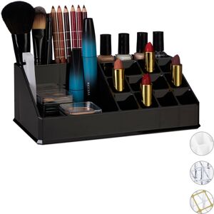 Relaxdays - Cosmetic Organiser, Makeup Kit for Lipstick, Nail Polish, Acrylic Jewellery Stand, Black