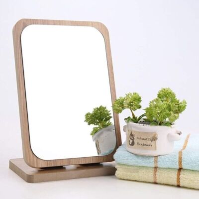 WQZW Makeup Mirror, Table Mirror, Portable Table Mirror That Rotates 90 Degrees, Mirror With Wooden Frame WQZW Makeup Mirror, Table Mirror, Portable Table Mirror That Rotates 90 Degrees, Mirror With Wooden Frame