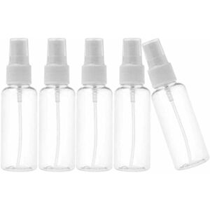5 Pcs Empty Spray Bottle, Clear Plastic Atomizer for Perfume, Cosmetic, Water - Clear, 50ml-DENUOTOP