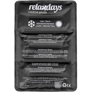 Relaxdays - Hot and Cold Pack, Warm Compress, 25 x 36 cm, Gel Cooling Pad, First Aid, Reusable, for Injuries & Pain, Black