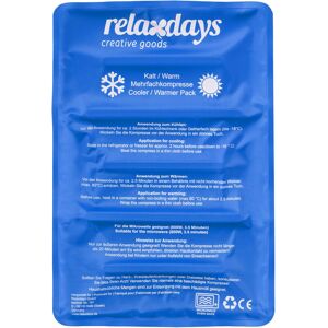 Relaxdays Hot and Cold Pack, Warm Compress, 25 x 36 cm, Gel Cooling Pad, First Aid, Reusable, for Injuries & Pain, Blue