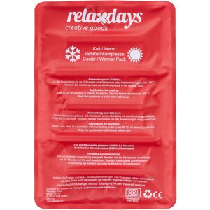 Relaxdays - Hot and Cold Pack, Warm Compress, 25 x 36 cm, Gel Cooling Pad, First Aid, Reusable, for Injuries & Pain, Red