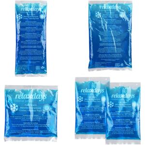 RELAXDAYS 15 x gel packs, 4 sizes, cold/warm compresses, microwave-safe, cooling pads, blue, pack of 15