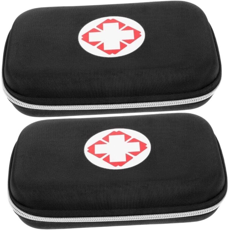 COOCHEER 2 Pieces Portable Medicine Travel Pill Case Small Medicine Pill Box Portable Pill Box Eva