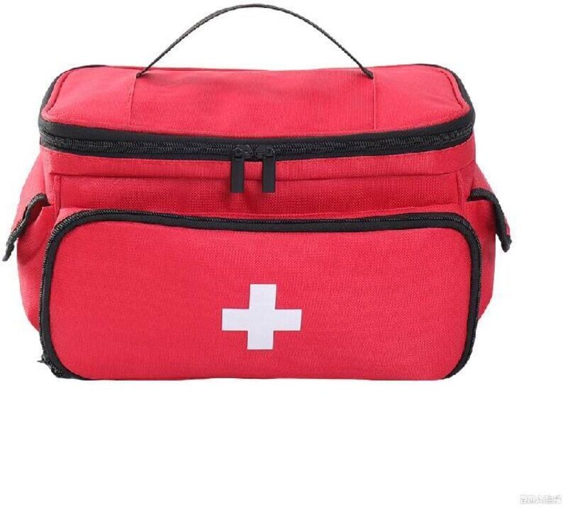 COOCHEER Empty Waterproof First Aid Kit, Large Capacity Travel Medicine Bag, Portable Medicine Bag with Strap, Medical Emergency Bag for Outdoor Activities,