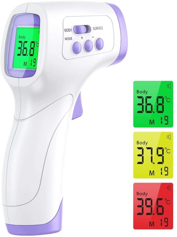 Sollbry - Adult Forehead Thermometer, Infrared Forehead Thermometer, 2 in 1 Non-Contact Thermometer for Adults, Infrared Thermometer with Fever