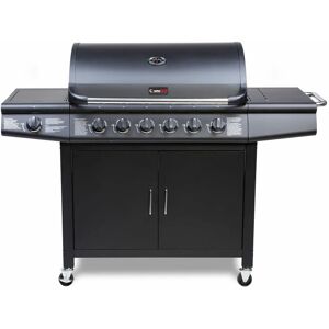 COSMOGRILL ™ CosmoGrill 6+1 Pro Gas Burner Grill Barbecue Incl. Side Burner - Black 77 x 42 cm - Black