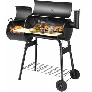 COSTWAY Outdoor bbq Grill Charcoal Barbecue Steel Pit Patio Backyard Meat Cooker Smoker