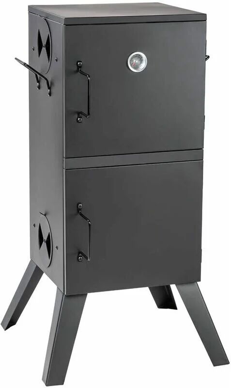 TECTAKE Smoker with temperature display - bbq smoker, barbecue smoker, smoker grill - black