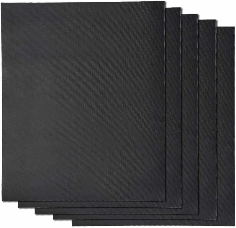 LANGRAY Barbecue cooking mat x5 Set of 5 Reusable non-stick xl grill mat 50x40 cm Sheets for gas oven electric bbq charcoal microwave silicone - Noir