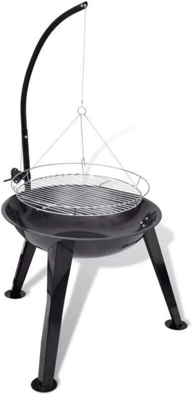 Bbq Stand Charcoal Barbecue Hang Round Vidaxl Black