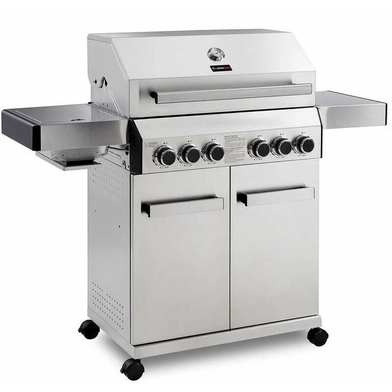 COSMOGRILL ™ CosmoGrill Barbecue 4+2 Platinum Stainless Steel Gas Grill BBQ (Silver)