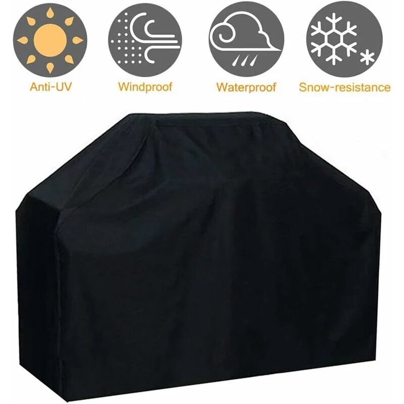 LANGRAY Durable Barbecue Cover in Waterproof and Windproof Oxford Fabric Fade Resistant for Weber, Brinkmann and most barbecue shelves. 145 x 61 x 117 cm.