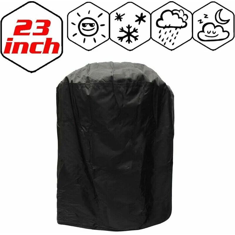 HOOPZI Garden bbq Cover Barbecue Protector Outdoor Burner Grill Dust Rain Cover Heavy Duty, Waterproof, uv Repellent, Double Stitching, Elastic Hem Cord,