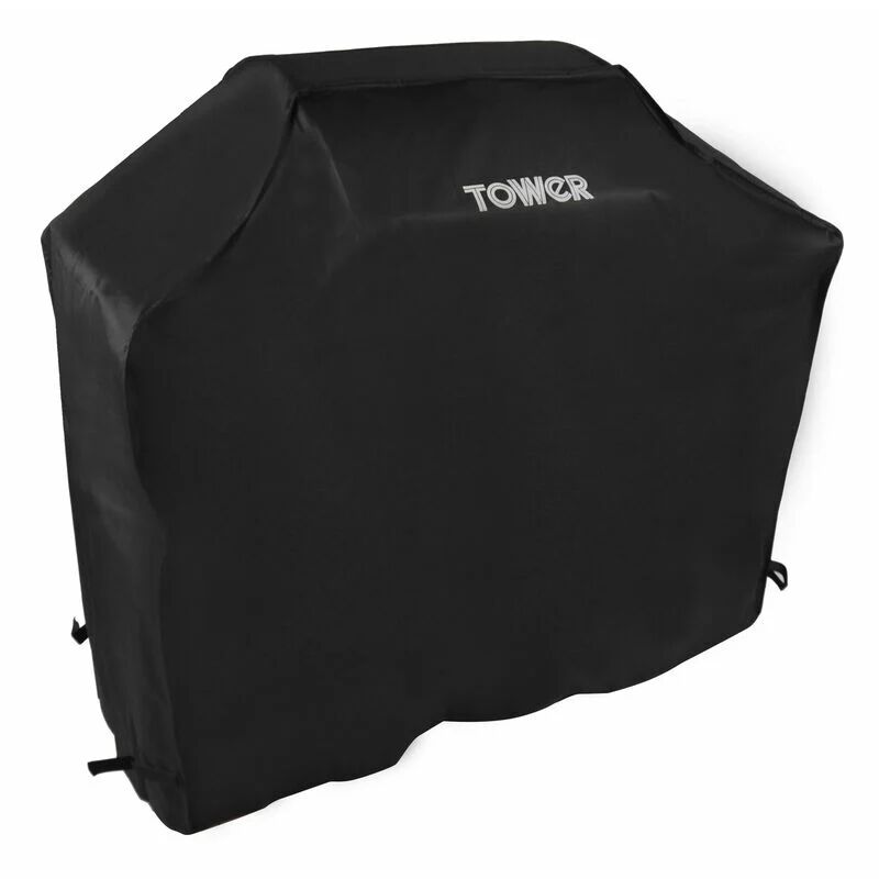 T978500COV Cover for Barbecue, Compatible with Most 2 Burner BBQs up to H112 x W120 x D53cm, Black - Tower