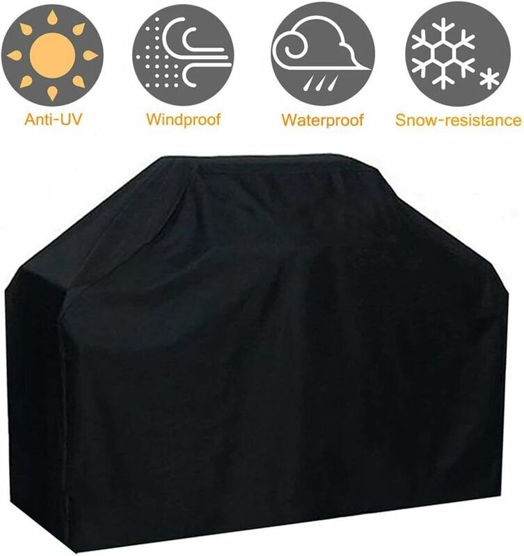 GROOFOO Durable barbecue cover made of waterproof and windproof, fade-resistant Oxford fabric for Weber, Brinkmann and most barbecue racks. 145 x 61 x 117