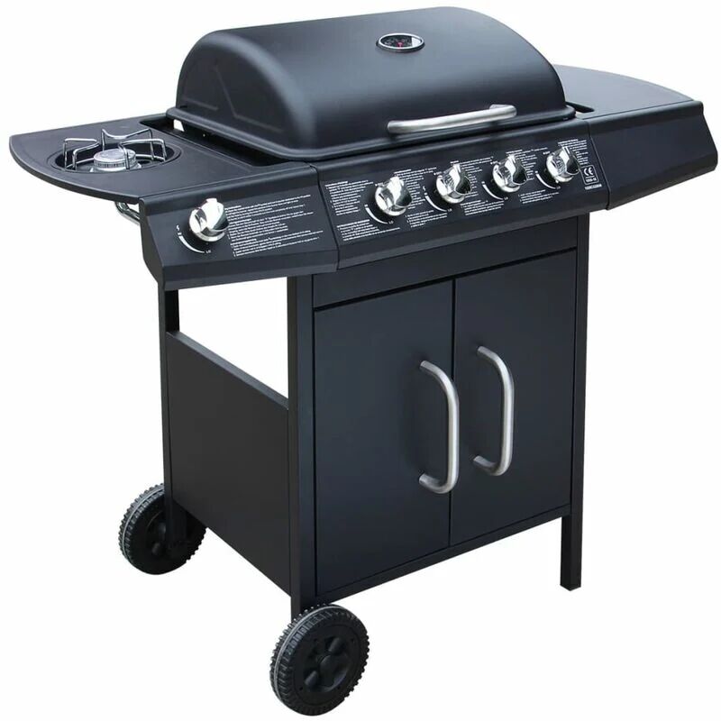 BERKFIELD HOME Mayfair Gas Barbecue Grill 4+1 Cooking Zone Black