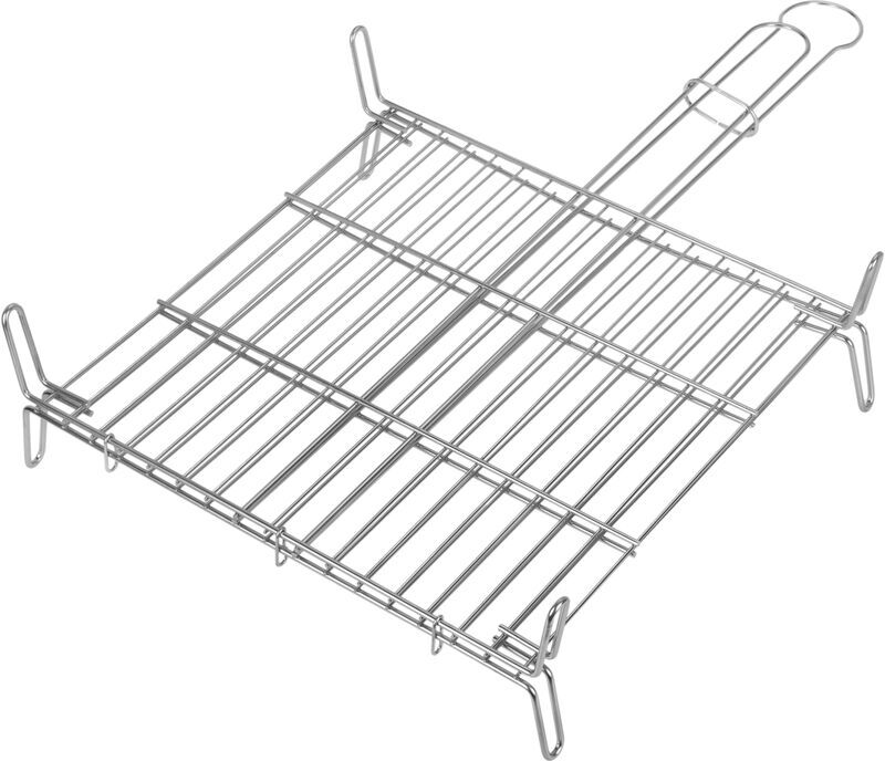 Double galvanized iron barbecue grill with handle 40x40 cm - Primematik