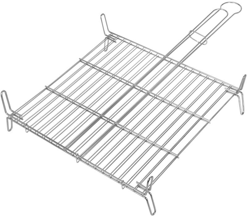 Double galvanized iron barbecue grill with handle 45x45 cm - Primematik