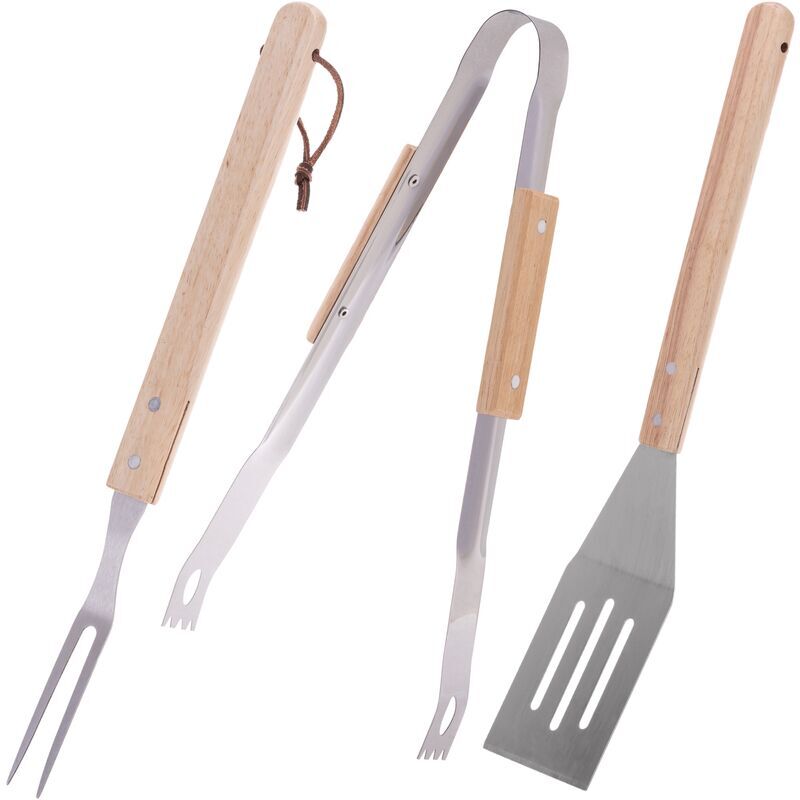 Pack of 3 stainless steel barbecue utensils - Primematik