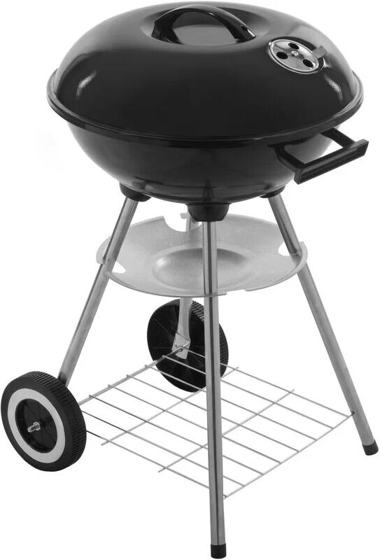 Round 41x70 cm charcoal barbecue with lid and wheels bbq grill for garden and camping - Primematik