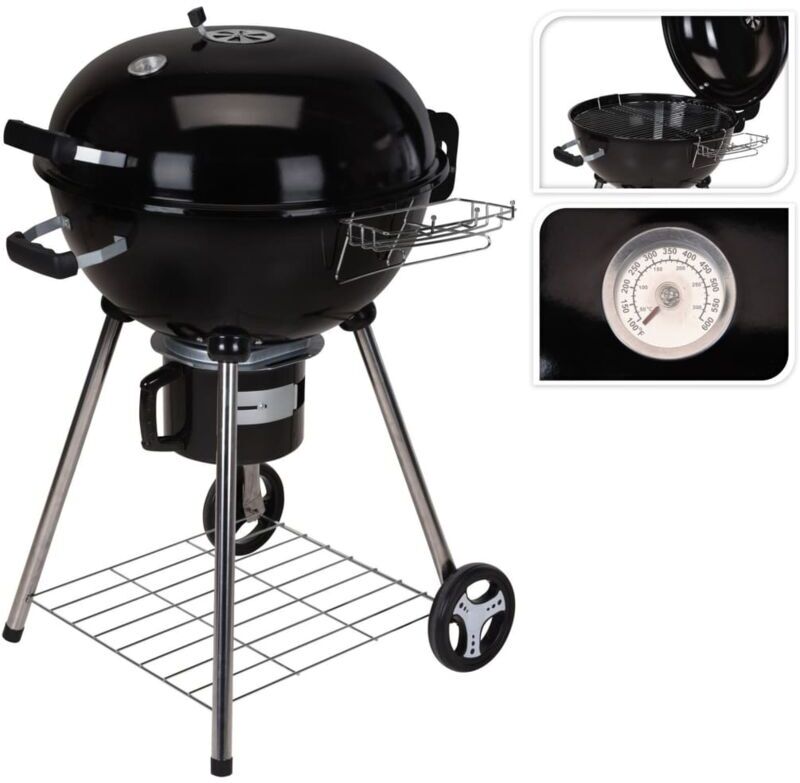 Kettle Grill Barbecue 68 x 57 x 99 cm Progarden Black